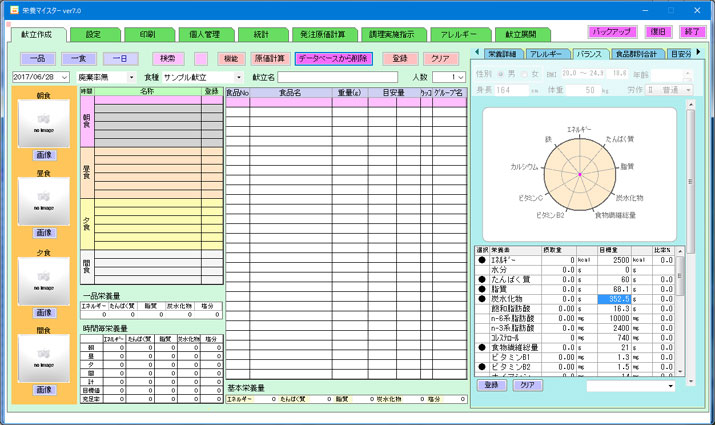 献立作成　廃棄率及び重量変化率